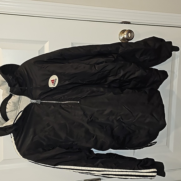 Vintage Adidas Black Reversible Puffer Jacket (Large) - Picture 1 of 8